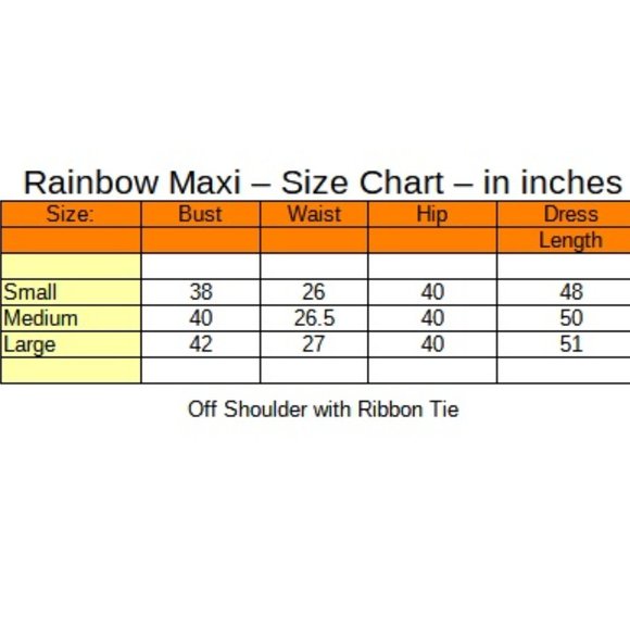 Rainbow Dress BOHO Maxi Off Shoulder - Ribbon Belt Waist - Flowing Hem - Picture 4 of 13